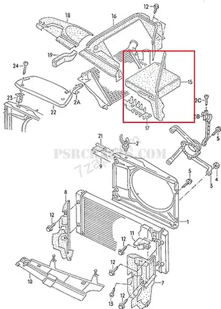 Преграда над интеркулер/акумулатор за VOLKSWAGEN (VW) GOLF 2 , 3Д принт, car part, auto accessory, replacement part, custom, 3D print