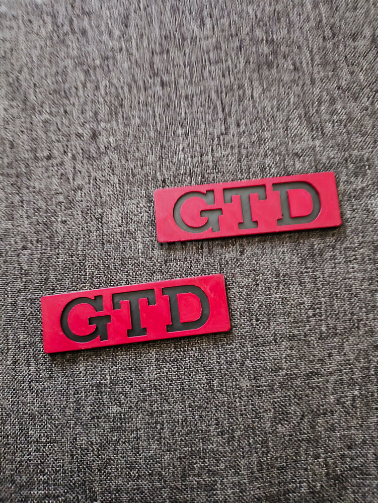Комплект GTD баджове за лайстни на вратите на VOLKSWAGEN (VW) GOLF 2 , 3Д принт, car part, auto accessory, replacement part, custom, 3D print