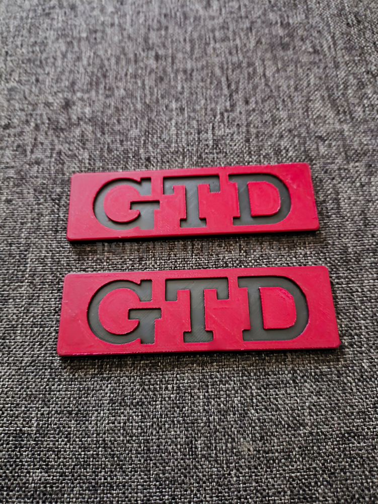 Комплект GTD баджове за лайстни на вратите на VOLKSWAGEN (VW) GOLF 2 , 3Д принт, car part, auto accessory, replacement part, custom, 3D print