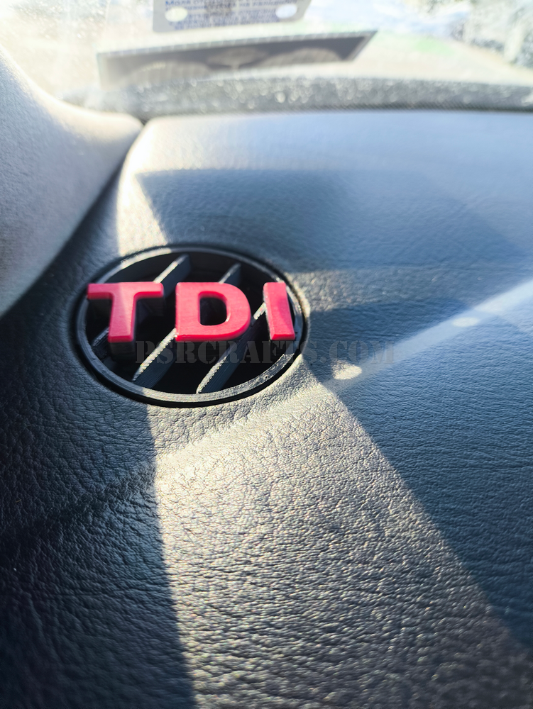 Комплект уникални въздуховоди на табло за VOLKSWAGEN AUDI SEAT с надпис TDI , 3Д принт, car part, auto accessory, replacement part, custom, 3D print