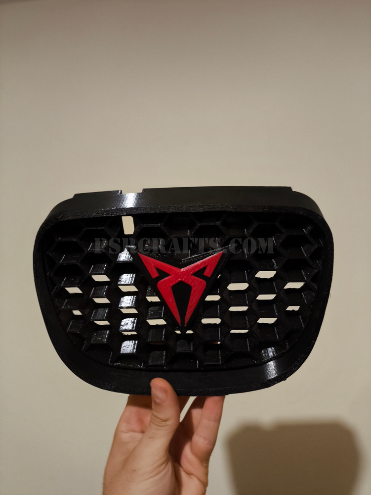 Средна решетка за SEAT LEON 1M CUPRA - ЧЕРВЕНО КУПРА ЛОГО , 3Д принт, car part, auto accessory, replacement part, custom, 3D print