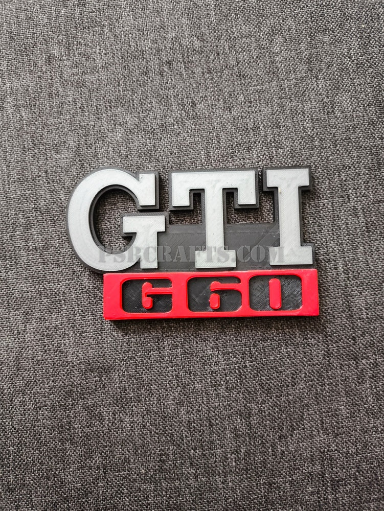 GTI G60 бадж за VOLKSWAGEN (VW) GOLF 2 , 3Д принт, car part, auto accessory, replacement part, custom, 3D print