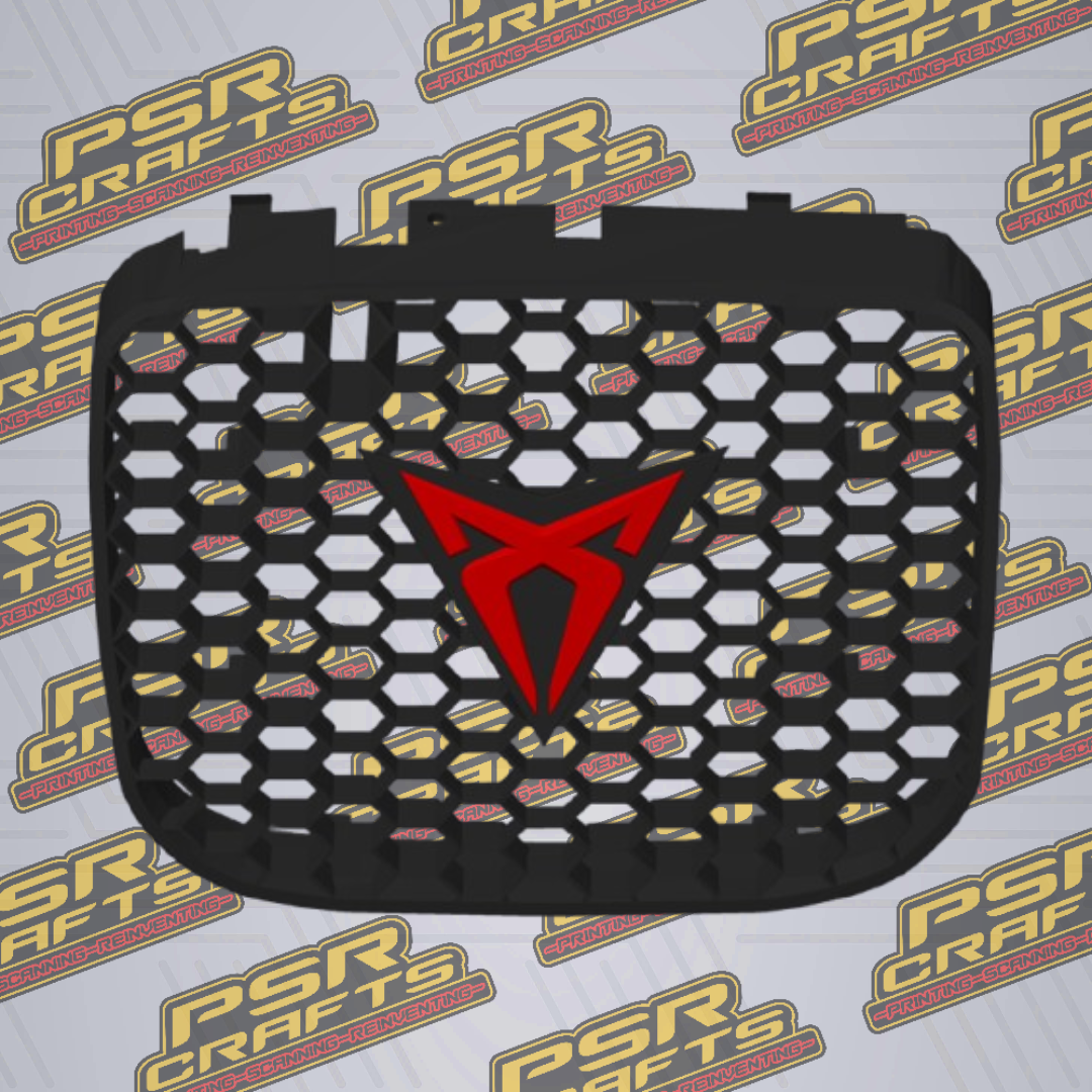Средна решетка за SEAT LEON 1M FR - ЧЕРВЕНО КУПРА ЛОГО , 3Д принт, car part, auto accessory, replacement part, custom, 3D print