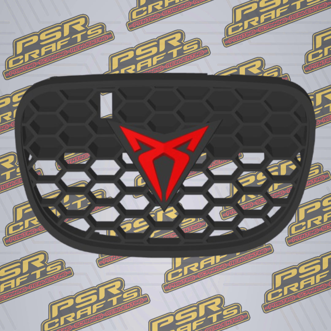 Средна решетка за SEAT LEON 1M CUPRA - ЧЕРВЕНО КУПРА ЛОГО , 3Д принт, car part, auto accessory, replacement part, custom, 3D print