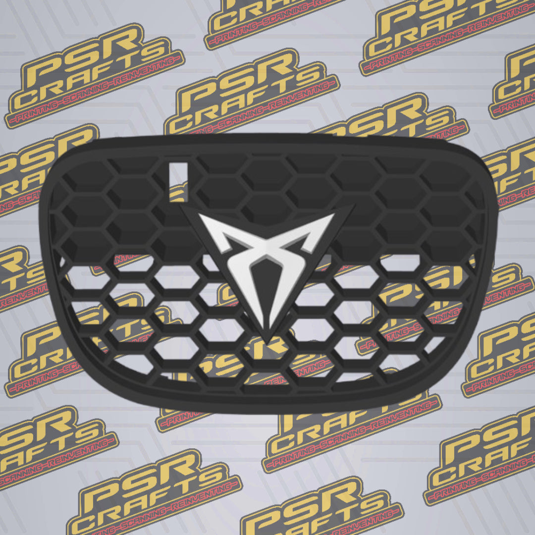 Средна решетка за SEAT LEON 1M CUPRA - БЯЛО КУПРА ЛОГО , 3Д принт, car part, auto accessory, replacement part, custom, 3D print