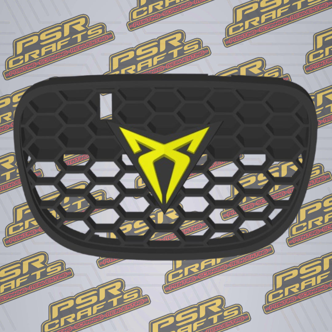 Средна решетка за SEAT LEON 1M CUPRA - ЖЪЛТО КУПРА ЛОГО , 3Д принт, car part, auto accessory, replacement part, custom, 3D print