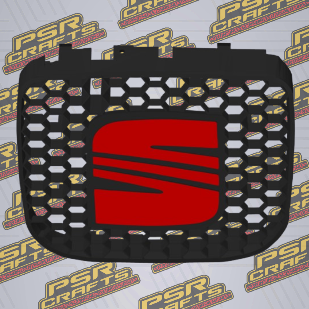 Средна решетка за SEAT LEON 1M FR - ЧЕРВЕНО СЕАТ ЛОГО , 3Д принт, car part, auto accessory, replacement part, custom, 3D print