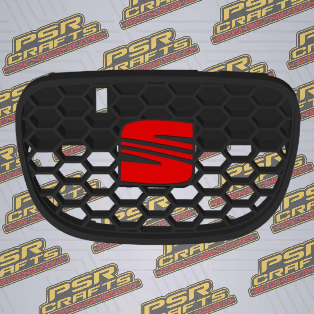 Средна решетка за SEAT LEON 1M CUPRA - ЧЕРВЕНО СЕАТ ЛОГО , 3Д принт, car part, auto accessory, replacement part, custom, 3D print