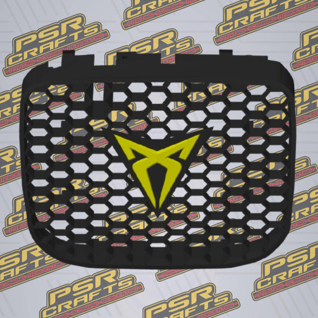 Средна решетка за SEAT LEON 1M FR - ЖЪЛТО КУПРА ЛОГО , 3Д принт, car part, auto accessory, replacement part, custom, 3D print