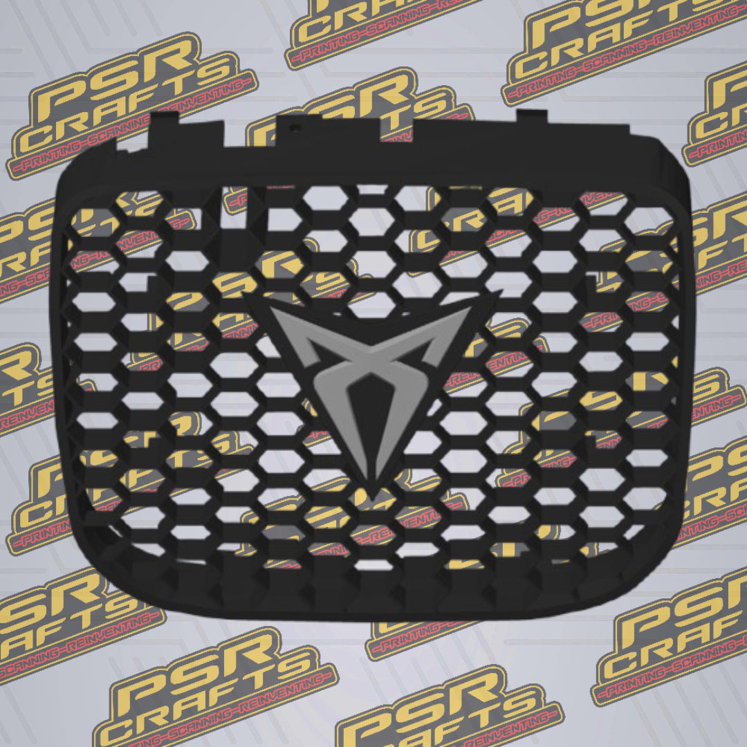 Средна решетка за SEAT LEON 1M FR - СРЕБРИСТО КУПРА ЛОГО , 3Д принт, car part, auto accessory, replacement part, custom, 3D print