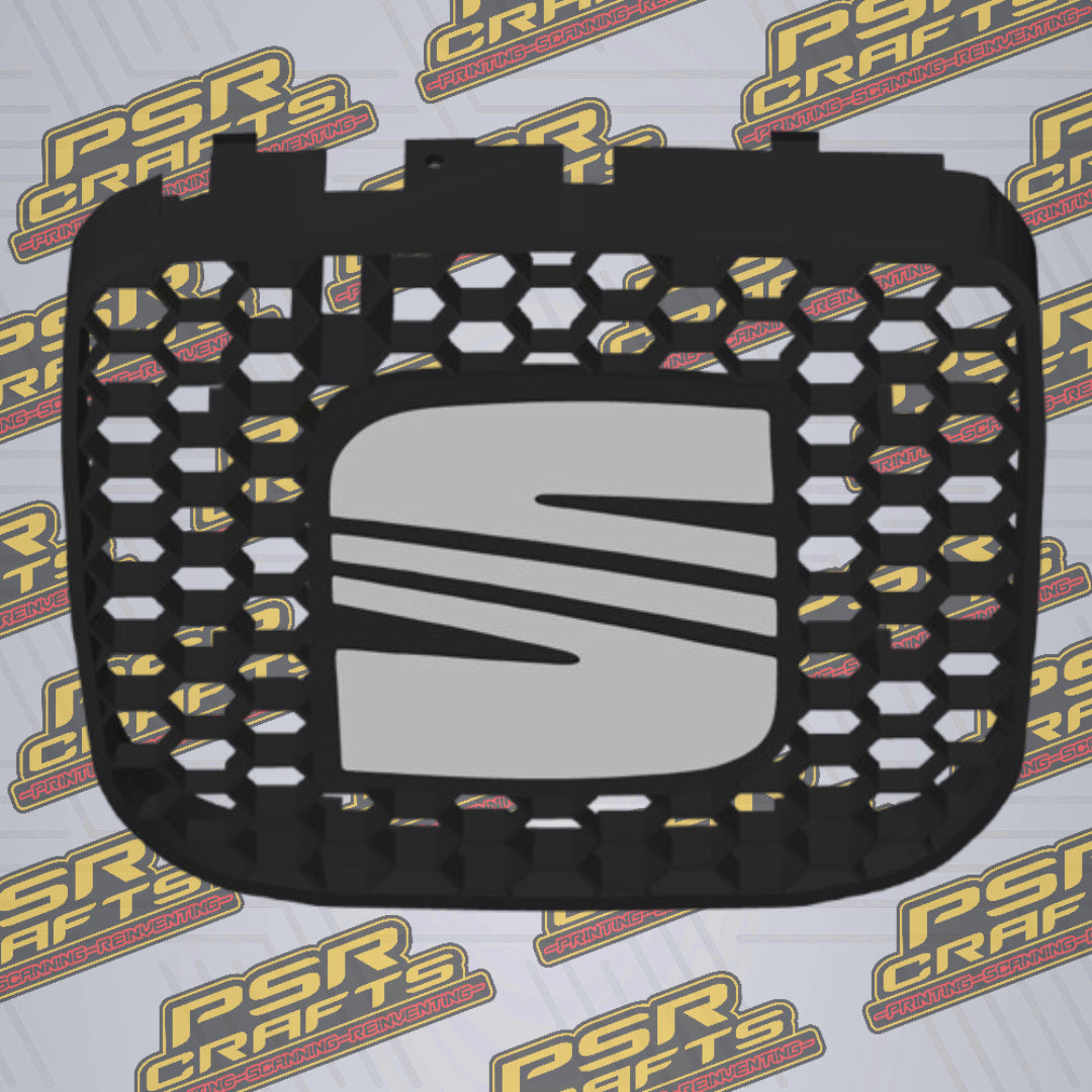 Средна решетка за SEAT LEON 1M FR - БЯЛО СЕАТ ЛОГО , 3Д принт, car part, auto accessory, replacement part, custom, 3D print