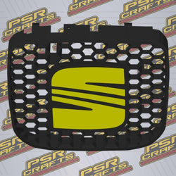Средна решетка за SEAT LEON 1M FR - ЖЪЛТО СЕАТ ЛОГО , 3Д принт, car part, auto accessory, replacement part, custom, 3D print